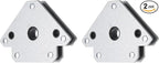 HARFINGTON 2pcs Welding Magnets 55.12 lbs Magnetic Welding Clamp Holder Galvanized Iron Arrow-Shaped Tool 45, 90, 135 Degree with Center Hole for Fixed Angles, Silver Tone