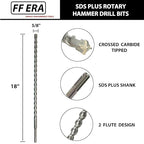 5/8 Inch x 18 Inch SDS Plus Rotary Hammer Drill Bit, Carbide Tipped for Brick, Stone, and Concrete (5/8" x 18)