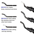 Acrux7 Deburring Tool with 15pcs Extra Rotary High Speed Steel Blades, Deburr Cutters Deburring Tool Kit for 3D Printing, Resin, Plastic, Metal, Copper, PVC Pipe (Black)