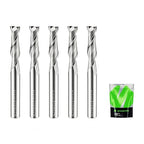 Spiral Upcut Router Bit 1/4 Inch Shank 1/4 Inch Cutting Dia. 1'' CL. Extra Long 2-1/2'' OVL. Carbide Upcut CNC Bits, Ideal for Wood Engraving and Plunging Applications (5PCS)