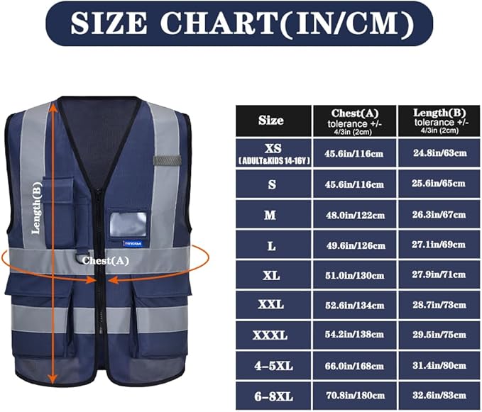 A-SAFETY navy blue work vest