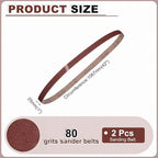 HARFINGTON 1 x 42 Inch Sanding Belts, 2 Pcs 80 Grits Aluminum Oxide Abrasive Belt Sander File Belt for Woodworking, Metal Polishing, Knife Sharpener