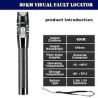 Visual Fault Locator,80-100KM Fiber Optic Cable Tester Meter, VFL Red Light Pen Light Source Testers(Black)
