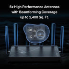 TP-Link Dual-Band BE5000 WiFi 7 Router Archer BE260 | 5-Stream 5Gbps | 1×2.5G WAN+1×2.5GLAN+3×1G Ports, USB 3.0 | 5 External Antennas | VPN Clients & Server | Easy-Mesh, HomeShield, MLO, Private IOT