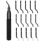 Acrux7 Deburring Tool with 15pcs Extra Rotary High Speed Steel Blades, Deburr Cutters Deburring Tool Kit for 3D Printing, Resin, Plastic, Metal, Copper, PVC Pipe (Black)