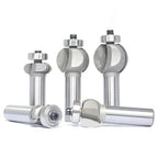 5Pcs Edging Fluting Bits Set,1/2" Shank, Concave Sunk Bead Router Bits Radius R4mm,R5mm,R5mm,R11.3mm,and R13.6mm,Bearing Guided Decorative Edge Bits for Wood Profiling,Molding