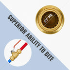 Shut Off Ball Valve 1/2 Inch, SUNGATOR 1/2 Inch Ball Valve, Push-to-Connect Water Shutoff, No Lead Brass Pushfit Plumbing Fittings for PEX Pipe, Copper, CPVC, Pack of 1