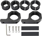 Universal Bull Bar Clamp Mounting Kit-2PCS Heavy Duty LED Light Bar Brackets for 1.38"/1.5"/1.57"/1.77"/1.97" Tubes, Fits Roof Roll Cage, Bumper, Off-Road Driving Lights