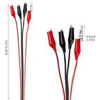4 Groups 1M Alligator Clips Electrical, Insulated Test Leads with Alligator Clips, Stamping Double-Ended Jumper Wires for Electrical Testing, Circuit Connection, Experiment (Red & Black)