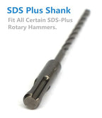 DrillForce 1pcs 7/16 inch x 6 inch SDS Plus Hammer Drill Bits, Rotary Hammer Drill Bits, Ideal for Drill Holes into Masonry, Concrete, Brick & Cinder Block.