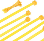 PATIKIL Cable Zip Ties 10 Inch, 100 Pcs Self-Locking Nylon Wire Tie Wraps Heavy Duty Cord Management with 50 lbs Tensile Strength for Indoor and Outdoor, Yellow (0.2" W)