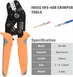 iCrimp SN-48B Pin Crimping Tools 3.96/4.8/5.08/6.3 mm 26-16AWG Crimper 0.14-1.5mm² for Dupont & JST-SM Molex Connectors and Terminals
