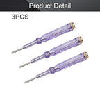 Fielect 2pcs Circuit Tester, Voltage Tester Pen Screwdriver Electric Test Detector, Slotted Screwdriver Test Pen 100-500V