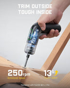 Fanttik L2 Pro Electric Screwdriver set, Cordless Screwdriver, 20 Bits, 1/4‘’Hex Chuck, Max 6N·m Torque, Digital Screen, Variable Speed, 2000mAh Rechargeable Battery, Tech Tool for DIY Enthusiasts