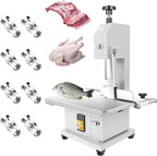 1500W Commercial Bandsaw Machine, 19x14" Stainless Steel Worktable, Cuts 0.04-5.0" Thickness Electric Bone Saw Machine, Frozen Meat Cutter with 8 Blades Included, for Rib Pork Beef