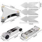Haploon 6Pcs Pitch Cutting Gauge,Stainless Steel Screw Thread Pitch Gauge Tool Set, 3 Pieces Center Gage,1 America SAE Type,1 Metric & America SAE Type,1 Metric Imperial US for Industrial Measurement