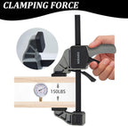 Bar Clamps for Woodworking,6-Pack Wood Clamps 12”(4)&6”(2) Light Duty One-Handed Quick Grip/Spreader Woodworking Clamp 150LBS Load Limit with Quick Change Button
