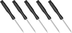 5PCS Mini Phillips Screwdriver, 3mm Cross Head with Black Non-slip Handle for Small Appliances, 3.15"(80mm) Total Length, Non-magnetic
