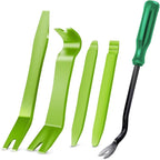 GOOACC 5PCS Auto Trim Removal Tool Kit No-Scratch Removal Tool Kit for Car Audio Dash Panel Window Molding Fastener Remover Tool Kit-Green