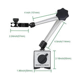 HDLNKAK Magnetic Base Stand 176 lbs / 80 kg Max Pull for Dial Indicator (Silver)