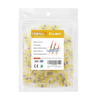 Kuject 150PCS Solder Seal Wire Connectors AWG 12-10, Yellow Solder Seal Heat Shrink Butt Connectors Terminals Solderstick Sleeve Waterproof Wire Splice Connector for Marine Boat Wire Joint