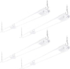 PARMIDA (4 Pack) Linkable LED Utility Shop Light, 45W, 3FT Integrated Fixture ETL 4500LM Plug-in Garage Lighting, On/Off Switch, Surface or Suspension Mount for Basement Workshop Office, White - 5000K