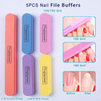 Nail Files and Buffers, 20PCS Professional Nail File & Nail Polishing Buffer Block for Natural Nails, 100/180 & 600/3000 Grit Reusable Manicure Kit for Women, Travel Home and Salon