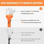 X XBEN Braided Polyester Arborist Rope 1/2 inch X 220ft, 48 Strands, 12 Inner core,5174 LBS Breaking Strength Outdoor Ropes, Arborist Rigging Rope for Rock Hiking Camping Swing Tree Rescue,Orange
