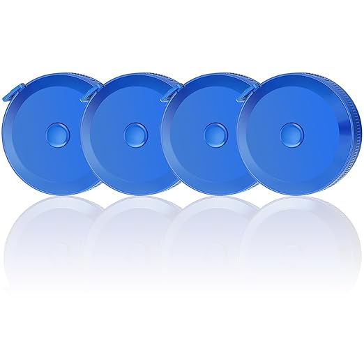 Tape Measure, Measuring Tape for Body Measurements Retractable,Fabric Sewing Tailor Cloth Knitting Craft Weight Loss Measurements Dual Sided 4 Pack (Blue)