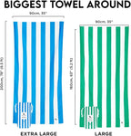 Dock & Bay Beach Towel - Quick Dry, Sand Free - Compact, Lightweight - 100% Recycled - Includes Bag - Cabana - Set A (4), Extra Large (200x90cm, 78x35)