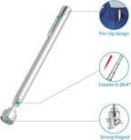 5LBs Telescoping Magnetic Pickup Tool, Magnet Stick Rod with Pen Clip Design, Extendable 5.7" to 24.4", for Men Gift Birthday, Father's Day, Christmas