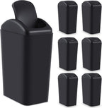 Hoolerry 2 Pcs 3 Gallon/12 Liter Small Trash Can Plastic Kitchen Garbage with Lid Small Trash Bin for Bathroom Office Bedroom Kitchen Waste Outdoor (Black)