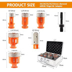 Diamond Core Drill Bits Set,BGTEC 7 pcs Tile Hole Saw Kit 20/28/35/45/50mm with 20mm Finger Bits for Porcelain Tile,Ceramic Granite Marble Stone Masonry Brick