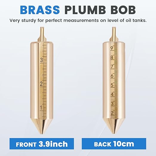 YJINGRUI 66ft/20M Oil Tank Gauging Tapes, Explosion Proof, Stainless Steel Oil Gauging Tape with 350g Brass Plumb Bob,Straight Handle
