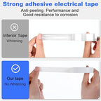 Qilery 60 Pack Electrical Tape Waterproof 3/4 in x 65 ft Electric Wire Tape for Any Weather Under 600v Home Outdoor Insulating Wire Wrapping(White)