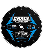 CRALY 10 Inch 100 Teeth Aluminum and Non-Ferrous Metal Cutting Circular Saw Blade, 5/8 Inch Arbor, Carbide Tipped, Thin Kerf, Black Ice™ Coating, for Thin Aluminum, Plastic, Composite(C10100AL)