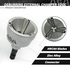 ASA Tools Deburring External Chamfer Tool, with HSS Blade, Deburring Drill Bit, Remove Burr Tools Quick Release Shank Fits for 1/8"-3/4"(3mm-19mm)