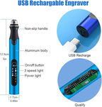 USB Engraving Pen with 47 bits,10Metal Business Card Blanks,Electric Engraver Machine Cordless Engraving Tools Engraved Jewelry Metal Resin Plastic Stone