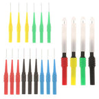 19 Pcs Multimeter Test Set, 15pcs 0.7mm Probe Pins and 4pcs Insulation Wire Piercing Probes, Automotive Back Probe Kit Power Needle Test Accessories for Multimeter Banana Socket Plug Car Tester