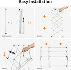 Foldable Drying Rack Clothing,Clothes Drying Rack Folding Indoor and Outdoor Rack,Laundry Drying Rack Collapsible-Black+White