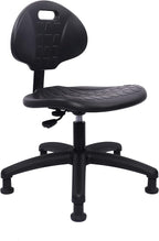 Chair Master Table Height Chair/Stool-Easy to Clean! Deluxe Ergonomic Polyurethane Chair. 5" of Height Adj (15.5"-20.5") 450 lb Capacity. Automotive, Lab, Garage, Home, Office (Glides, Black)