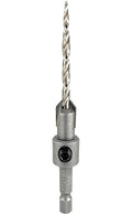 FTG USA #6 (9/64") Tungsten Carbide Tipped Countersink Drill Bit with Tapered Drill Bit, 1/4 Inch Quick Change Hex Shank and Allen Wrench