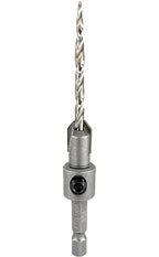 FTG USA #6 (9/64") Tungsten Carbide Tipped Countersink Drill Bit with Tapered Drill Bit, 1/4 Inch Quick Change Hex Shank and Allen Wrench