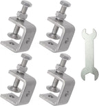 Stainless Steel C Clamps, Mini Tiger Clamp Set for Mounting, Heavy Duty Metal U Clamps, Small Desk G-Clamp with 1.18 Inch Stable Wide Jaw Opening for Metal Working Woodworking Welding Building (4pcs)