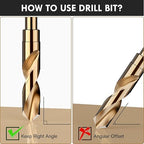 11/16" (4pcs) Cobalt Drill Bit Set - 6Inch Length, M35 High Speed Steel Jobber Length Drill Bit Kit for Hardened Metal, Stainless Steel, Cast Iron, Wood and Plastic, with Index Storage Case