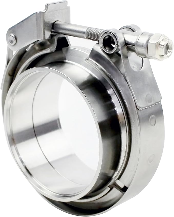 2.5 inch V Band Clamp - 4 sets of Quick Release Vband Exhaust Clamp with Flange Stainless Steel for Automotive exhaust system, turbocharger, downpipe and mufflers (2.5" - 4 Pack)