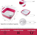 Collapsible Dish Basin, Wash Basin for Baby Bottles, Foldable Wash Tub for Kitchen, RV Camping Sink, Outdoor Kitchen, Sturdy & Easy to Clean (Magenta)