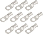 10pcs 4 AWG-3/8(M10) Tinned Copper Ring Terminals Battery Lugs, Heavy Duty Wire Lugs, Battery Cable Connectors