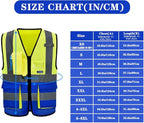 A-SAFETY High Visibility Safety Vest Reflective YELLOW BLUE Working Vest Yellow&Blue Color Mixed, M
