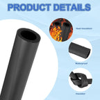 uxcell Pipe Insulation Tube Foam, 7/8" ID x 3/16" Thick x 1.64ft Foam Pipe Cover Non-Slip Hollow Tubing Guitar Air Conditioner Stand Fitness Equipment Handles, Black